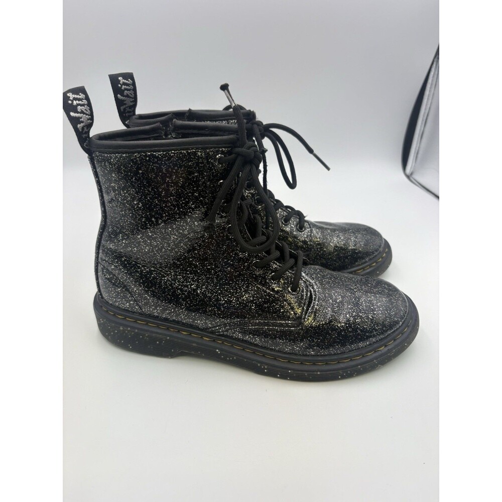 Dr Martens Black Cosmic Glitter Boots 1460J Youth Size 5L